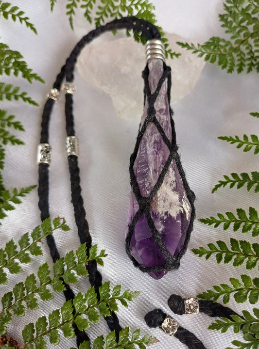 Amethyst Point Macrame
