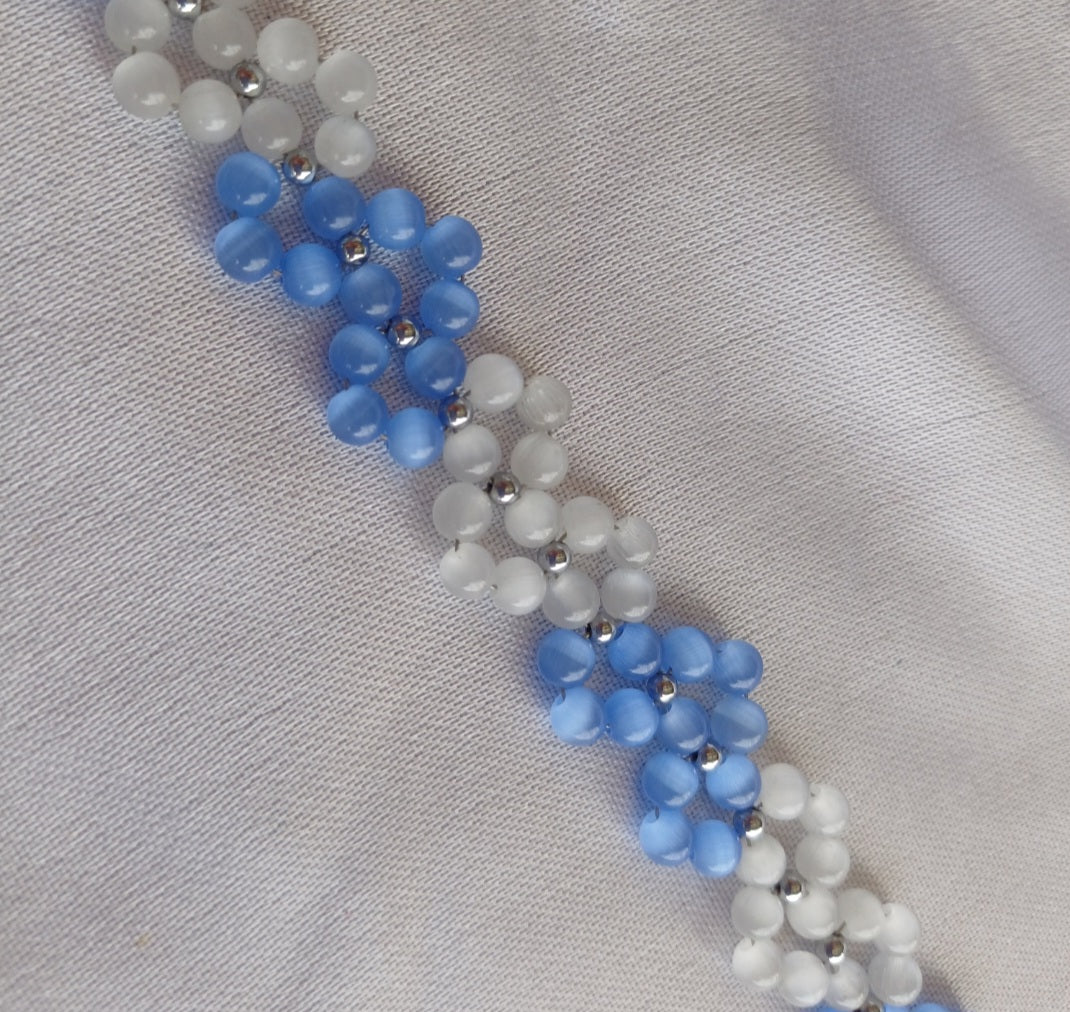 Blue & White Selenite Bracelet