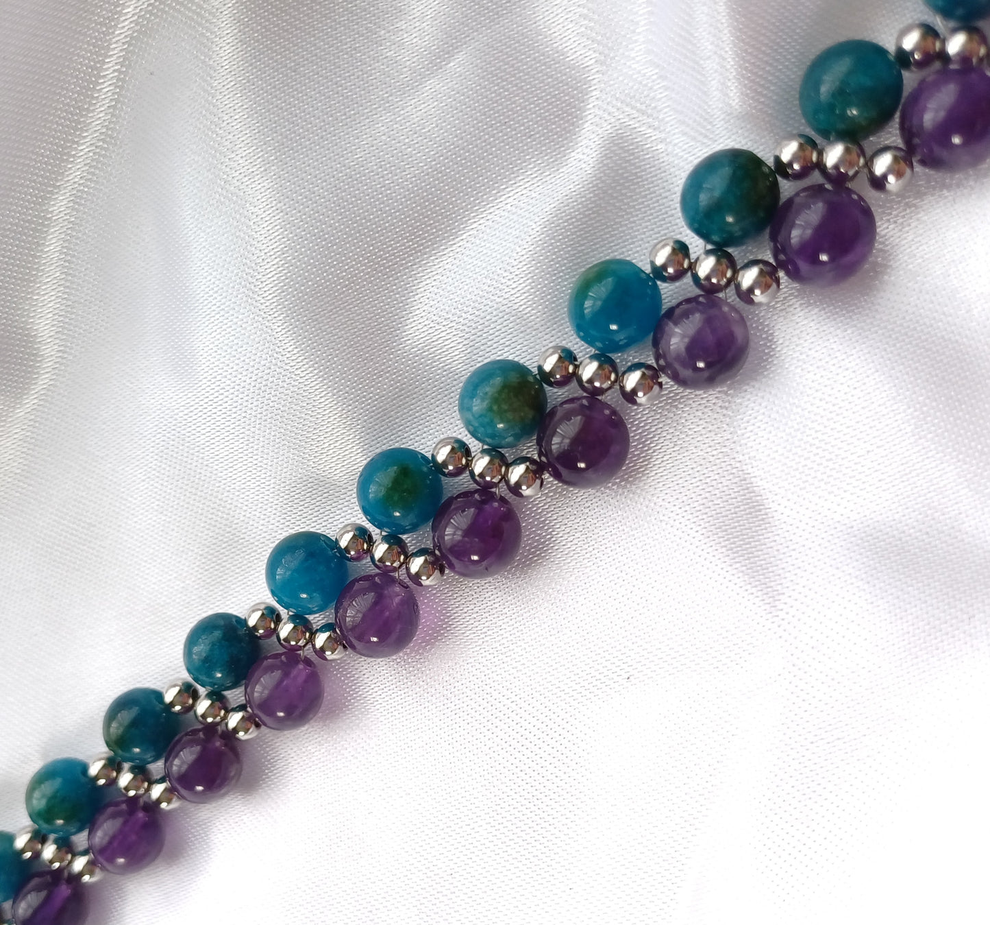 Amethyst & Apatite Bracelet