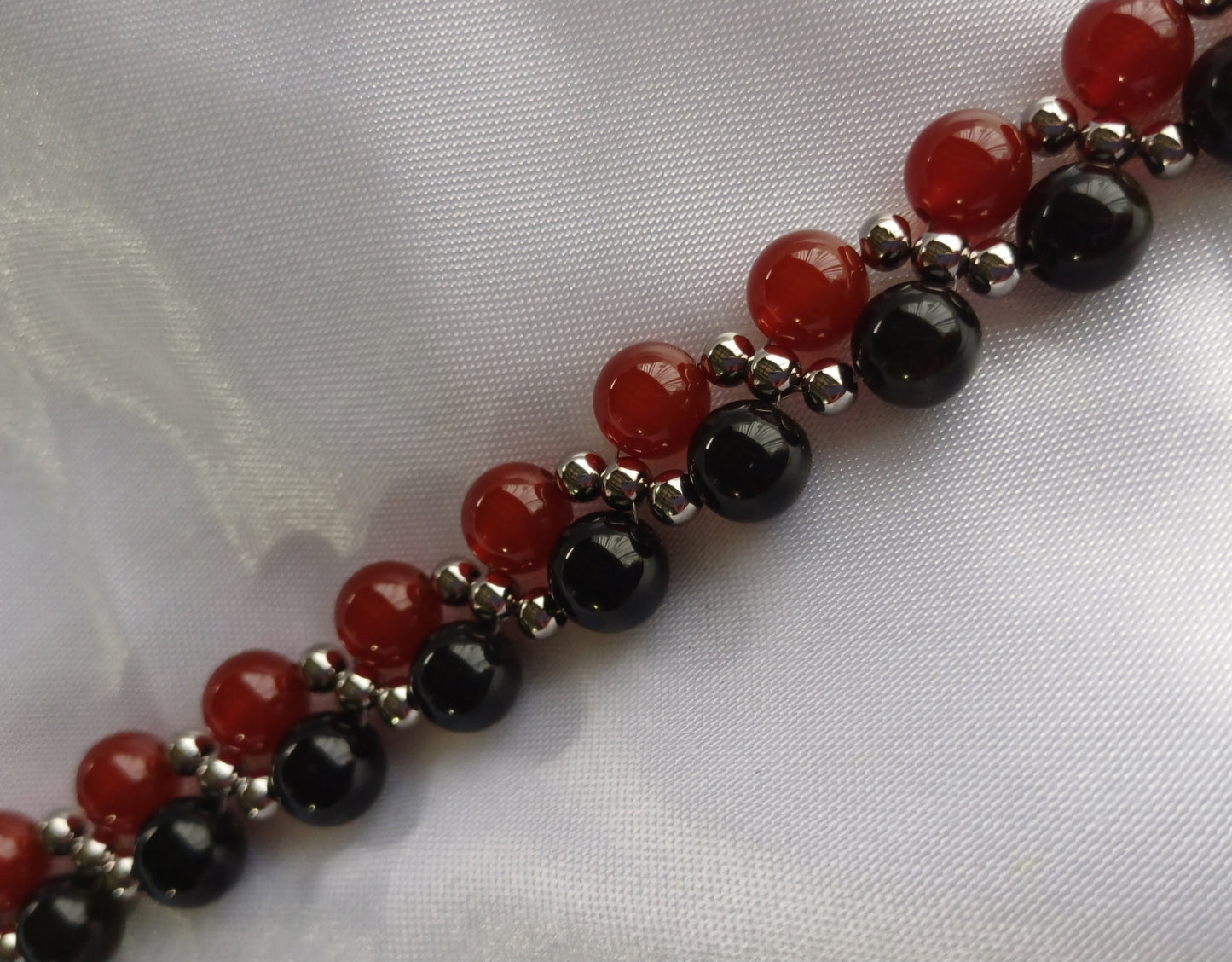 Carnelian & Obsidian Bracelet