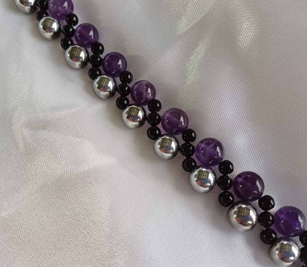 Amethyst & Hematite Bracelet