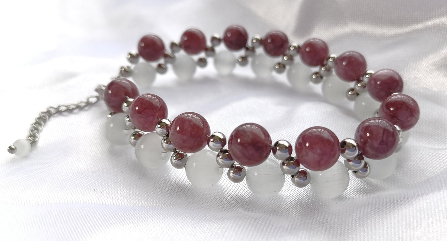 Lepidolite & Selenite Bracelet