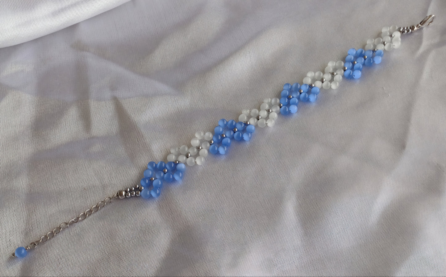 Blue & White Selenite Bracelet