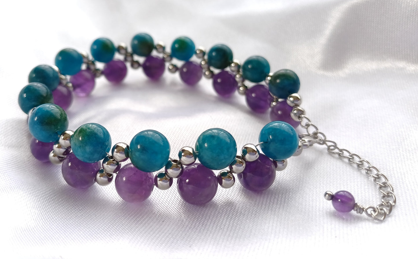 Amethyst & Apatite Bracelet