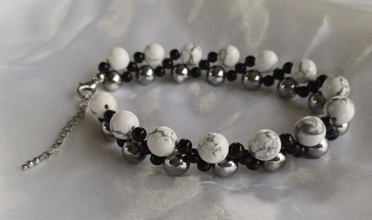 Howlite & Hematite Bracelet