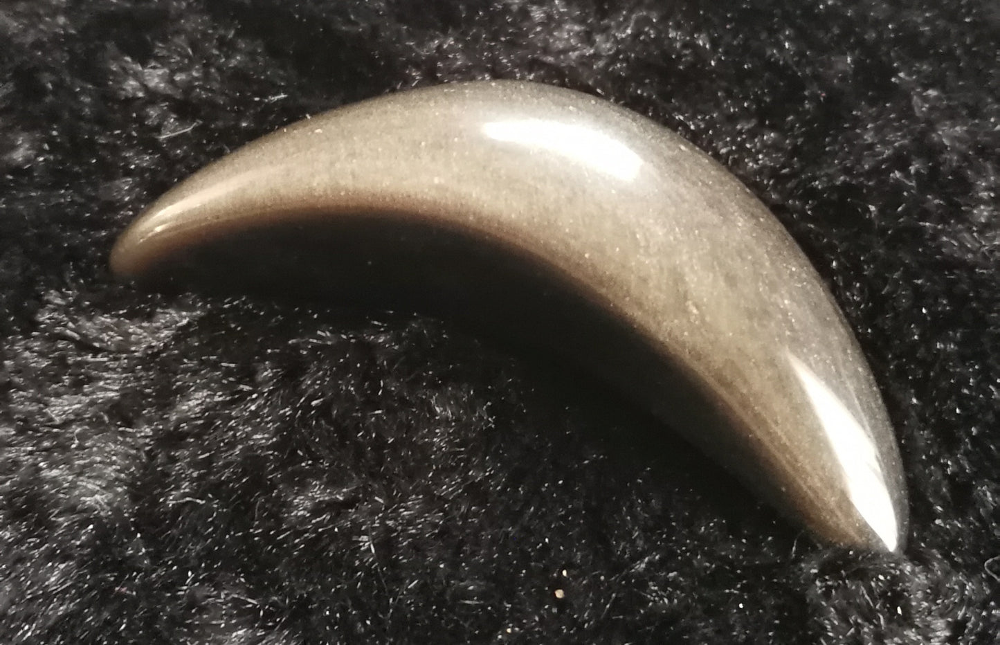 Silver Sheen Obsidian Crescent Moon