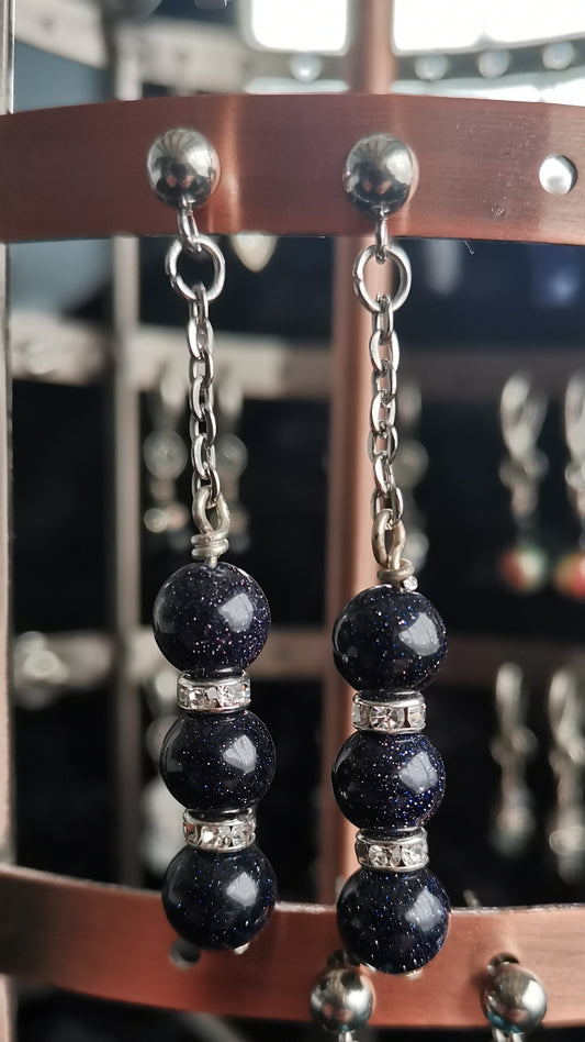 Blue Goldstone Earrings