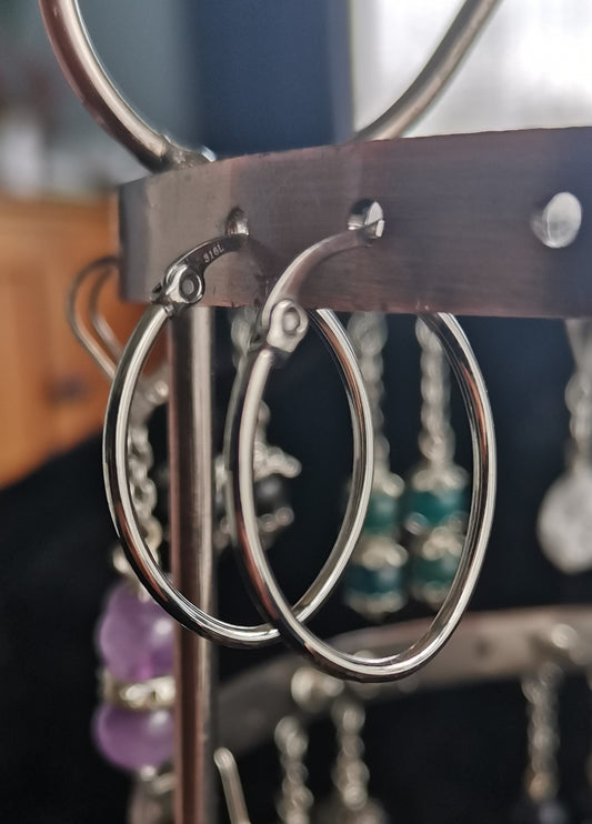 Stainless Steel Oval Hoop Earrings